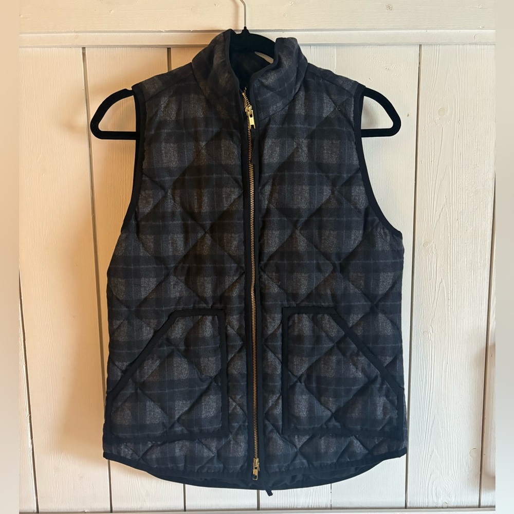 J. Crew Black Quilted Vest